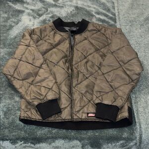 Quilted Bomber Jacket in Olive